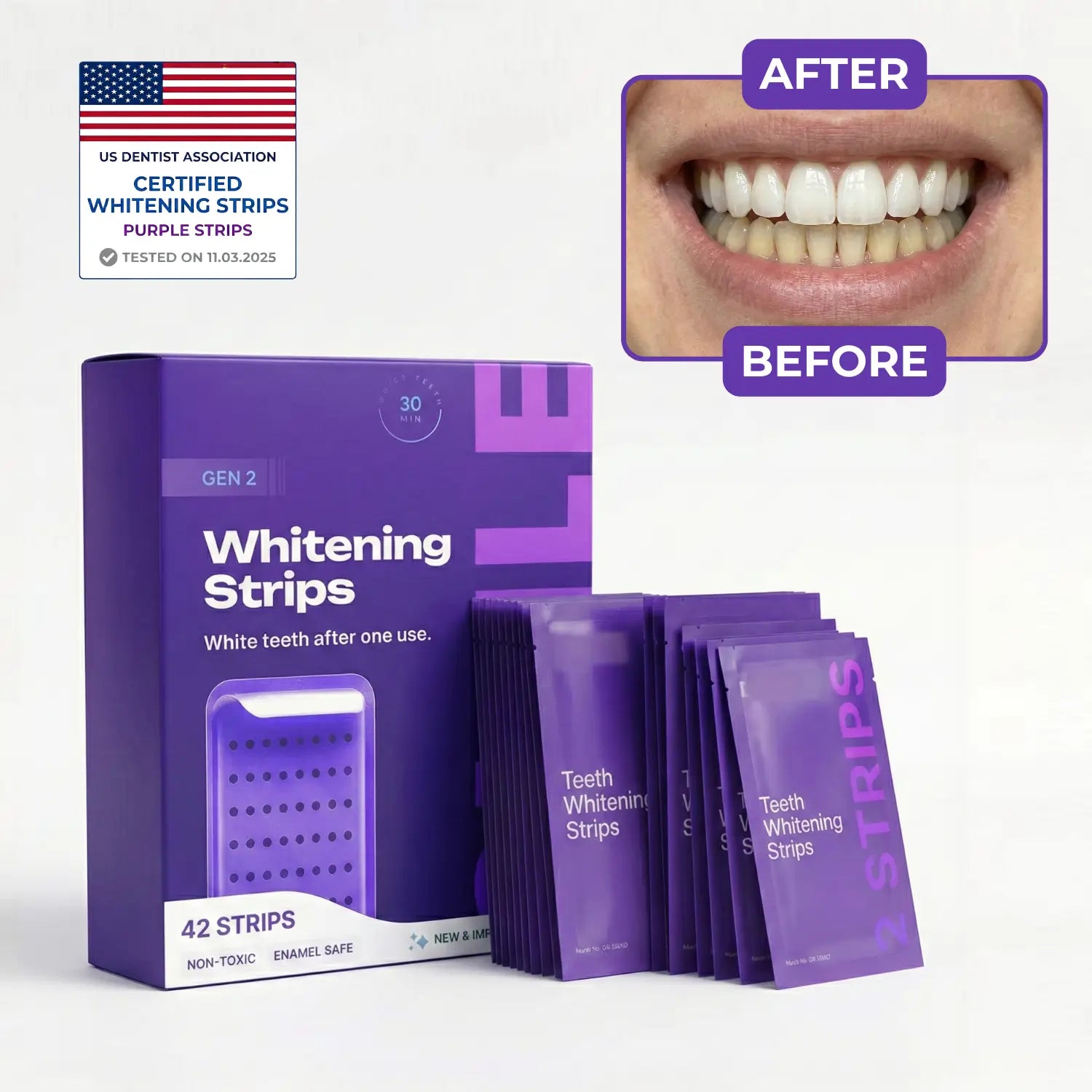 Purple Strips™ -  Sensitivity-Free Instant Whitening Strips
